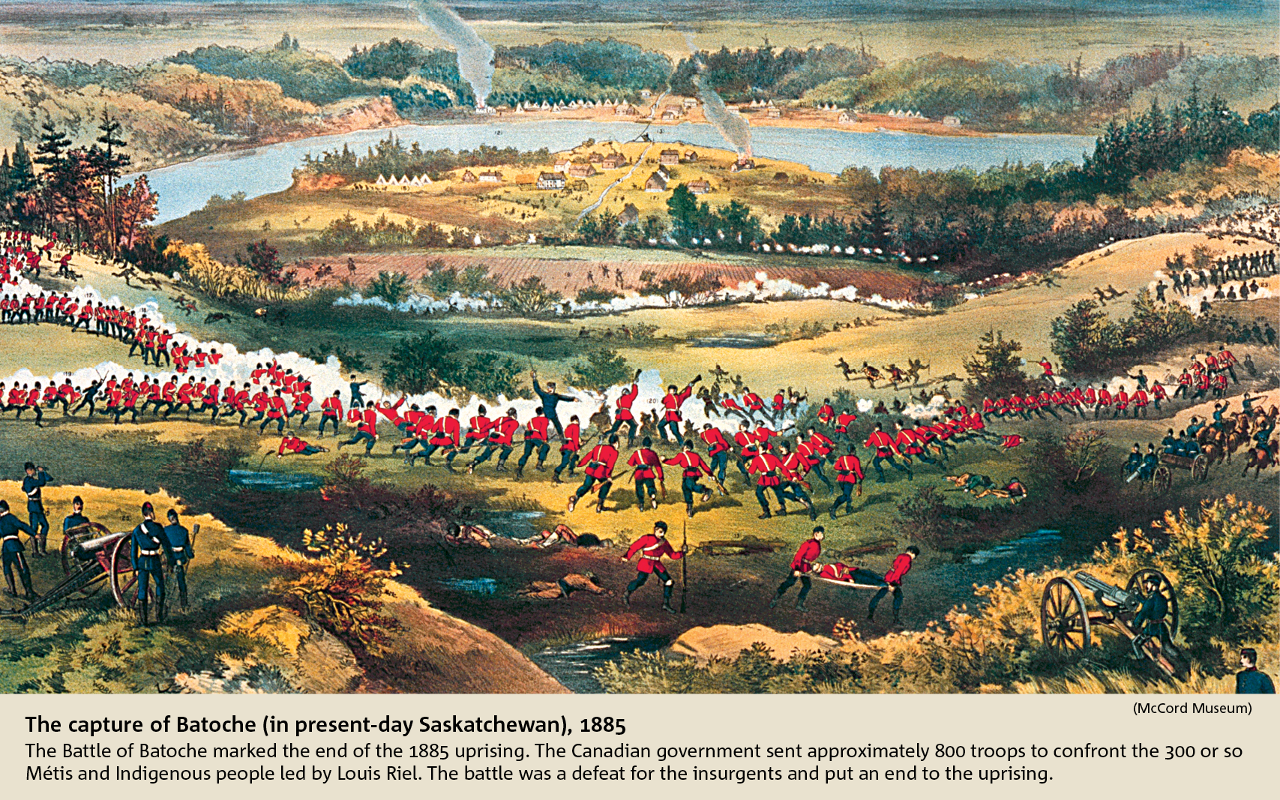 The capture of Batoche (in present-day Saskatchewan), 1885