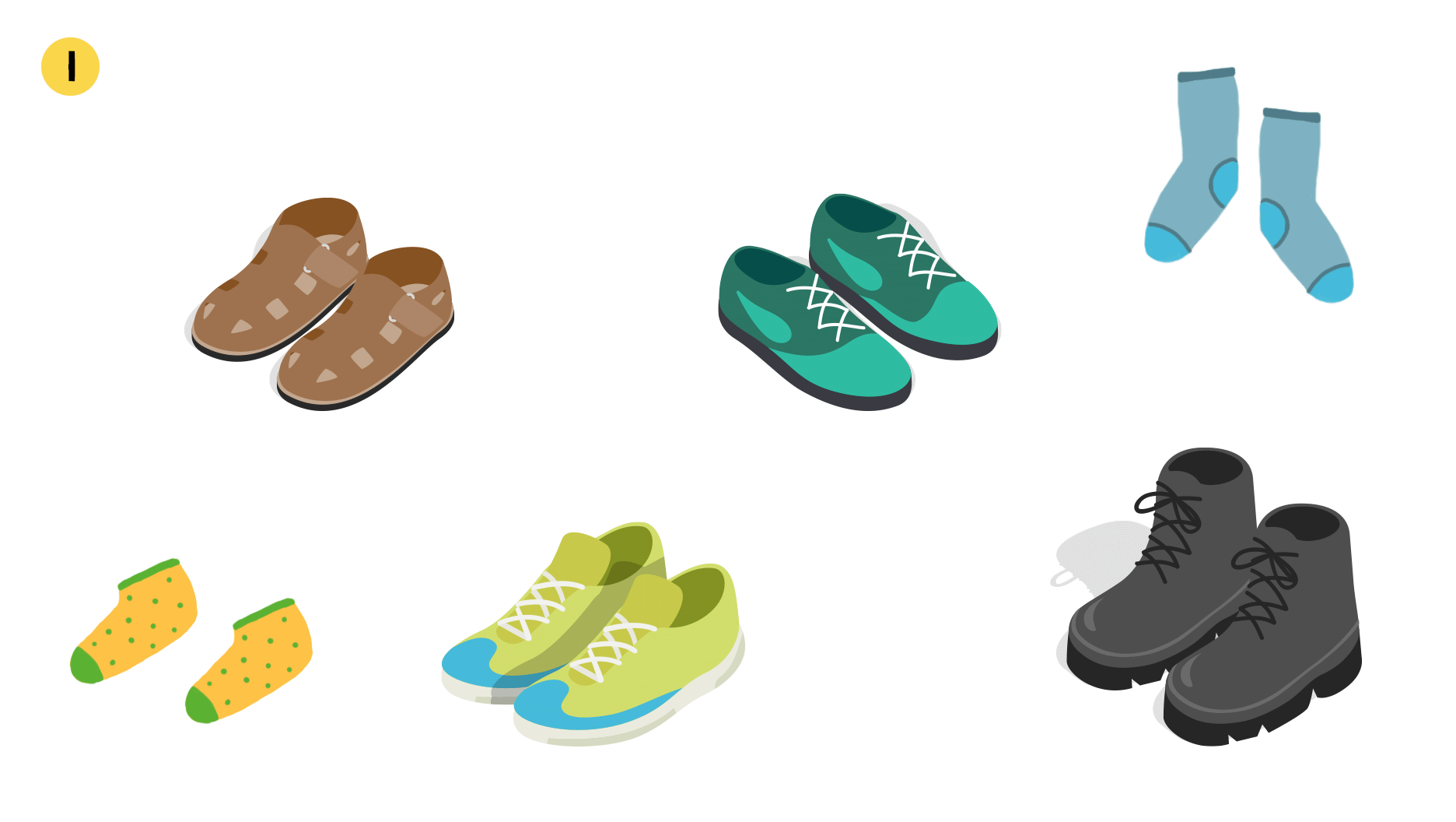 I. Chaussures, bottes d’hiver, chaussettes, baskets