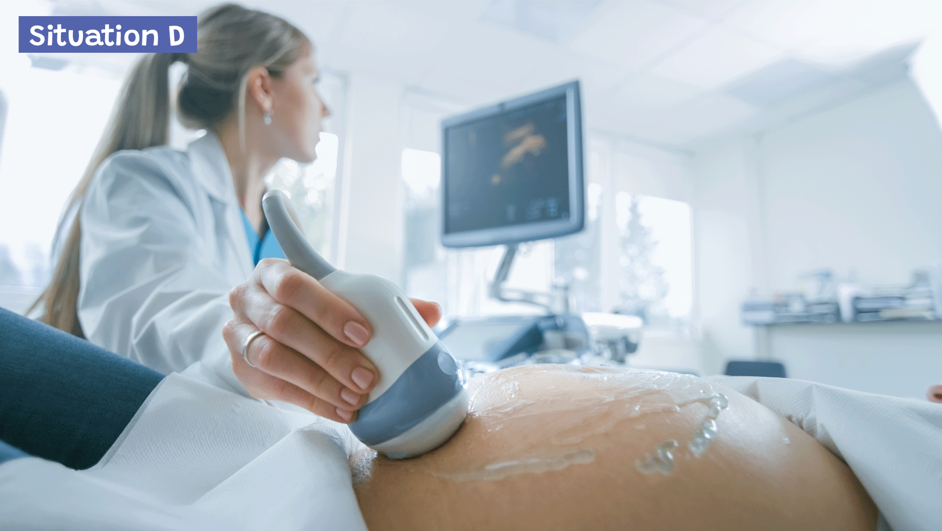 Situation D: Une femme enceinte passe une échographie.