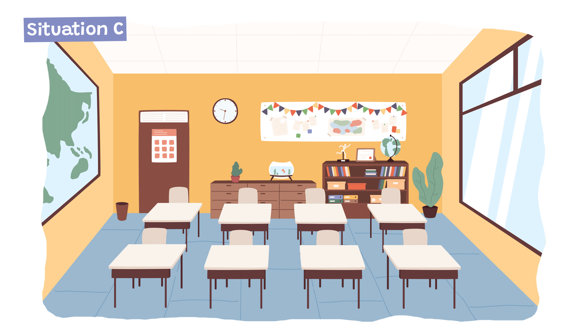 Situation C, une salle de classe.