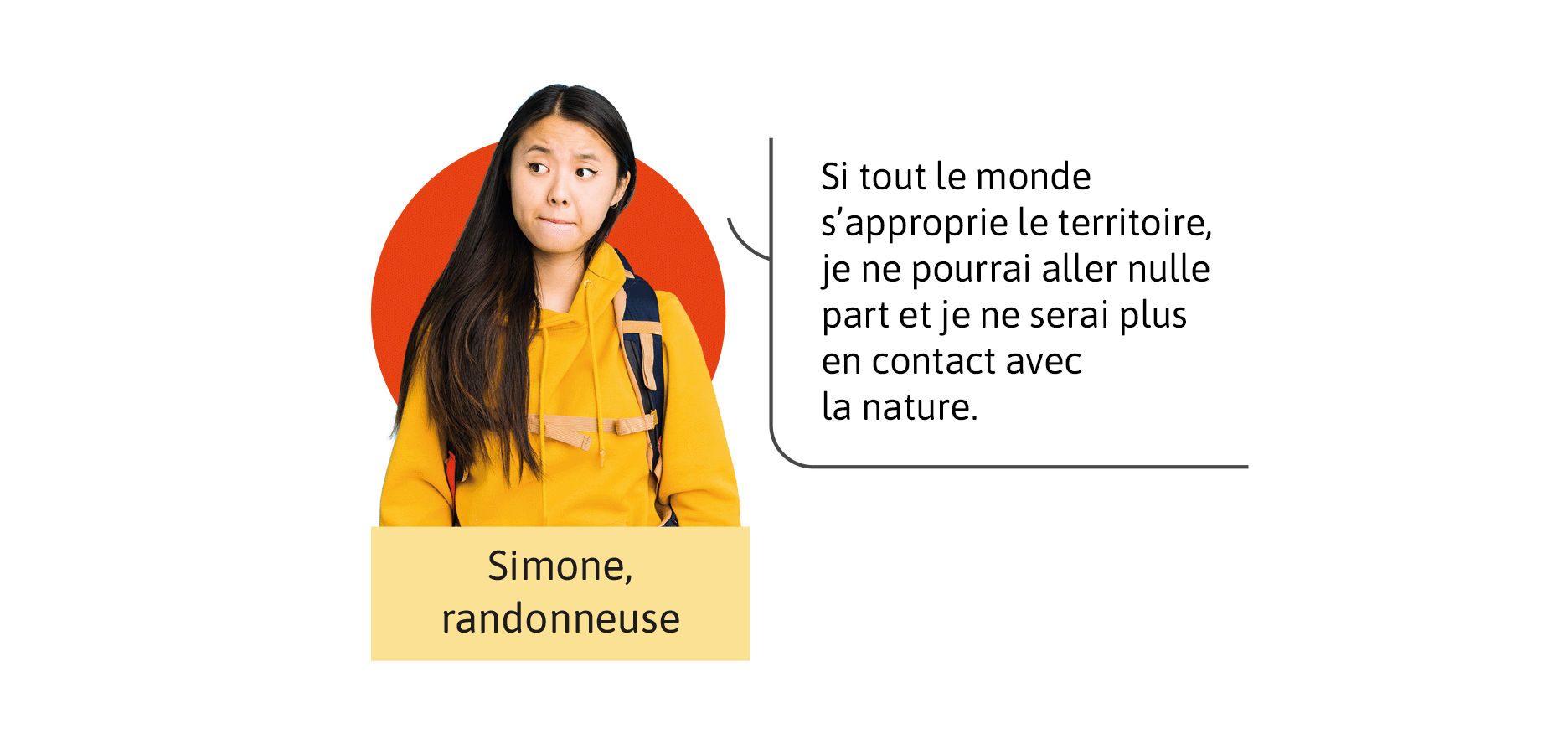 Simone, randonneuse.