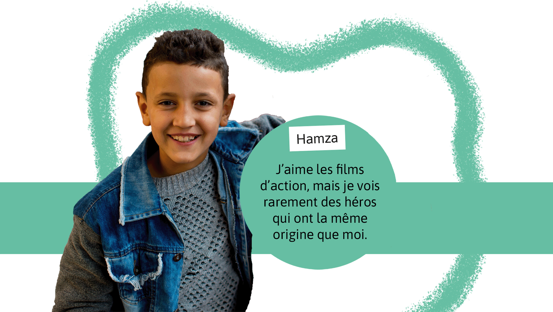 Hamza, un jeune garçon d’origine nord-africaine.