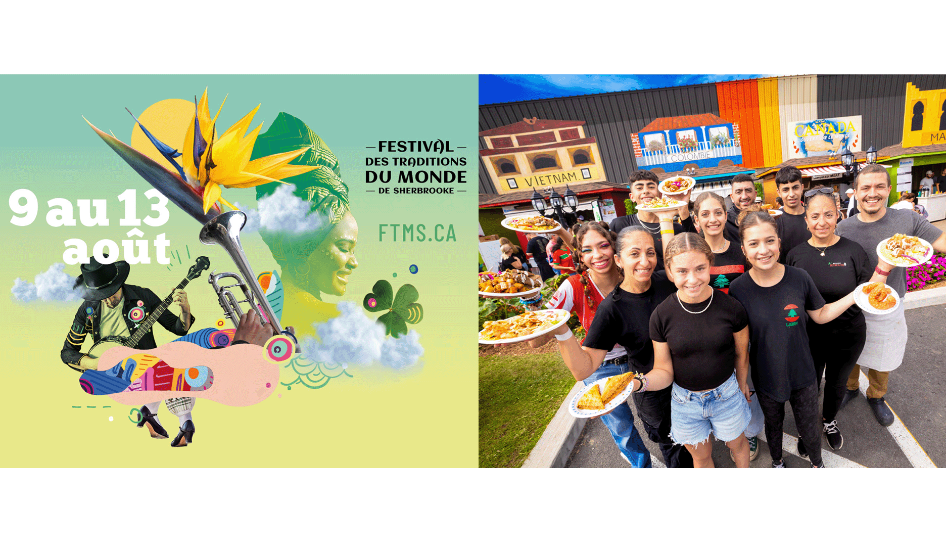 L’affiche du festival des traditions du monde de Sherbrooke. Des citoyens partagent des mets typiques de leur pays d’origine.