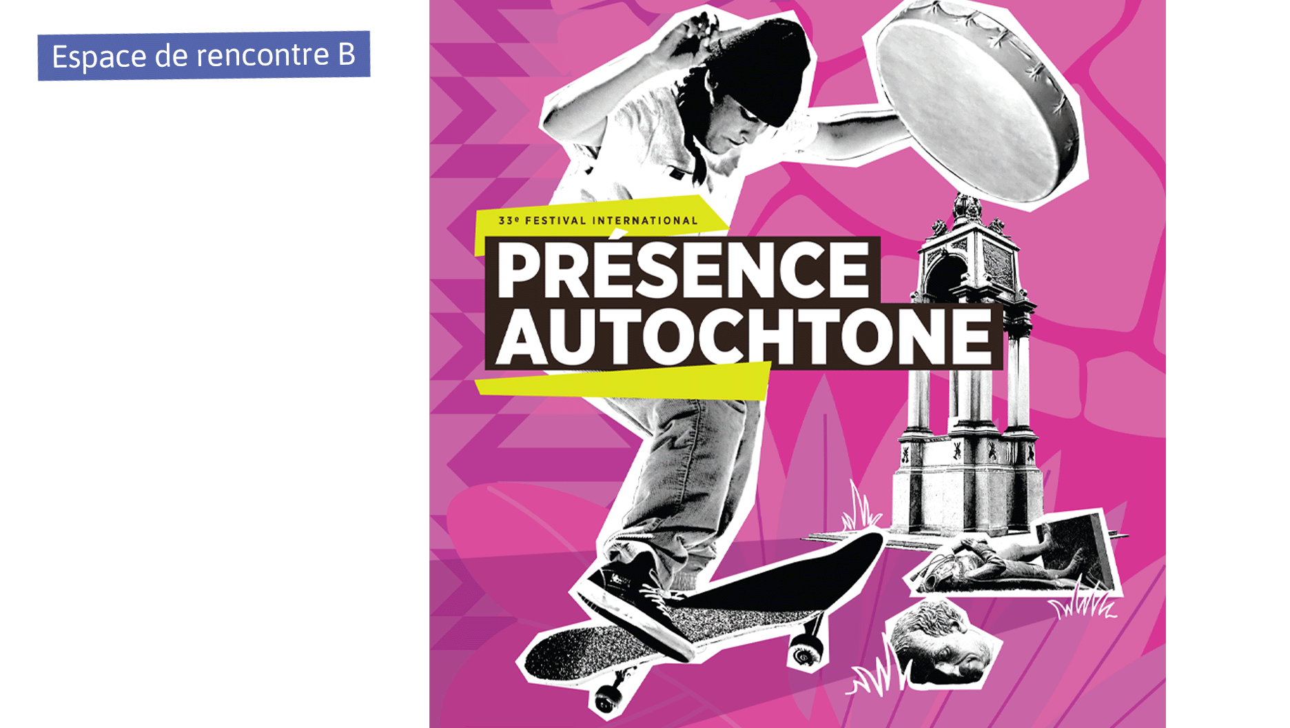 Une affiche du 33e festival Présence autochtone.